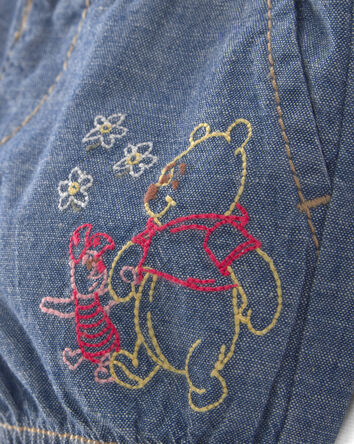 B&eacute;b&eacute; fille - Short bouffant en chambray brod&eacute; Winnie l&rsquo;Ourson de Disney&reg; - D&eacute;lav&eacute; moyen, 