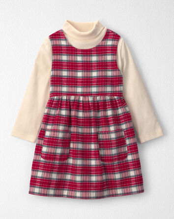 Toute-petit fille - Ensemble 2 pi&egrave;ces chasuble en flanelle de coton biologique, 