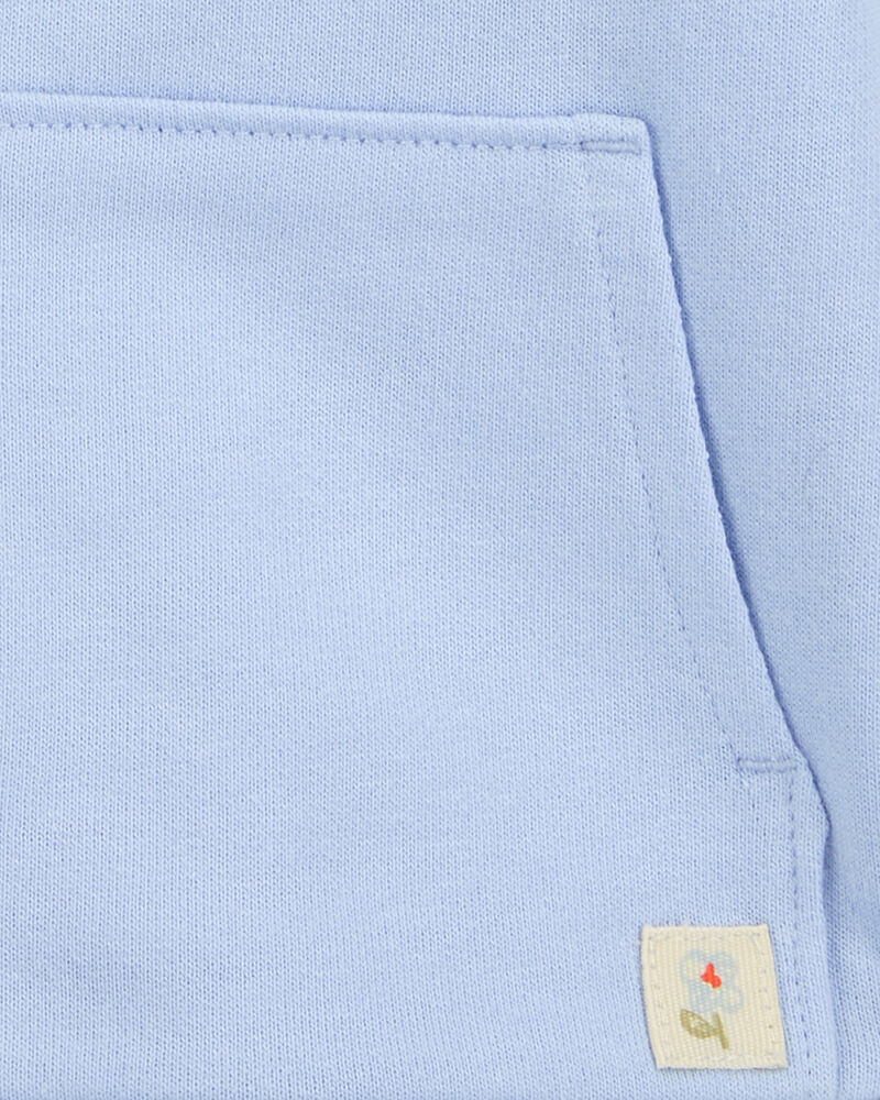 Baby Girl Zip-Up French Terry Hoodie - Blue, image 2 of 3 slides