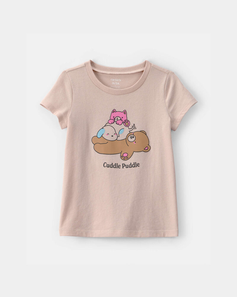 Tout-petit fille - T-shirt &agrave; imprim&eacute; ourson &laquo;Cuddle Puddle&raquo; - Beige, image 1 sur 2 diapositives