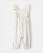 Baby Girl Lemon Ruffle Jumpsuit - Ivory, image 1 of 3 slides