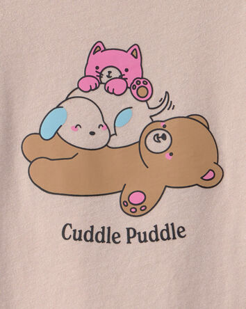 Toddler Girl 'Cuddle Puddle' Bear Graphic Tee - Tan, 