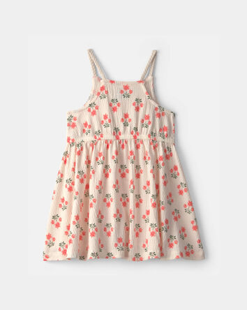 Tout-petit fille - Robe &agrave; volants &agrave; motif floral - Cr&egrave;me, 
