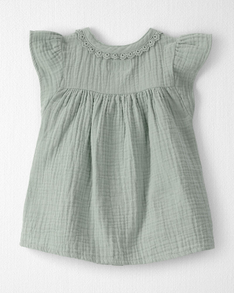 B&eacute;b&eacute; fille - Robe en gaze de coton biologique , image 2 sur 5 diapositives