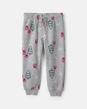 Toddler Boy 2-Piece 'Holiday Cheer' Long-Sleeve Top & Pant Set - Green/Grey, 