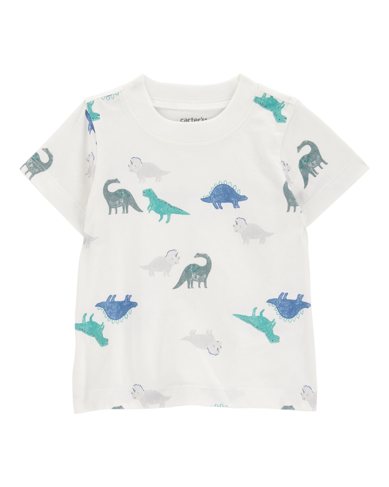 Bébé Ensemble 2 pièces t-shirt imprimé de dinosaure et salopette courte - Bleu marine, image 3 sur 6 diapositives