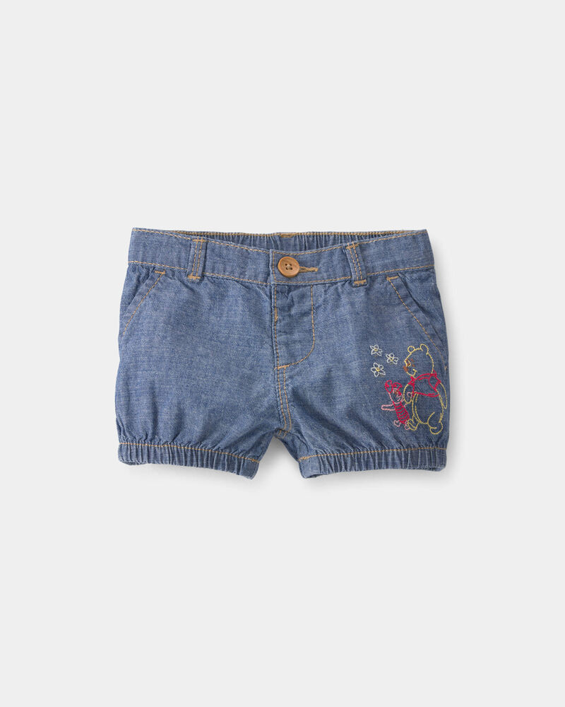 B&eacute;b&eacute; fille - Short bouffant en chambray brod&eacute; Winnie l&rsquo;Ourson de Disney&reg; - D&eacute;lav&eacute; moyen, image 5 sur 6 diapositives