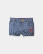 B&eacute;b&eacute; fille - Short bouffant en chambray brod&eacute; Winnie l&rsquo;Ourson de Disney&reg; - D&eacute;lav&eacute; moyen, image 5 sur 6 diapositives
