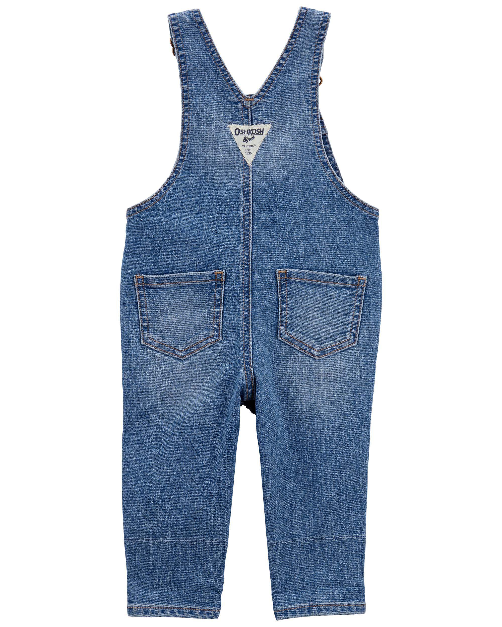 Floral denim overalls top