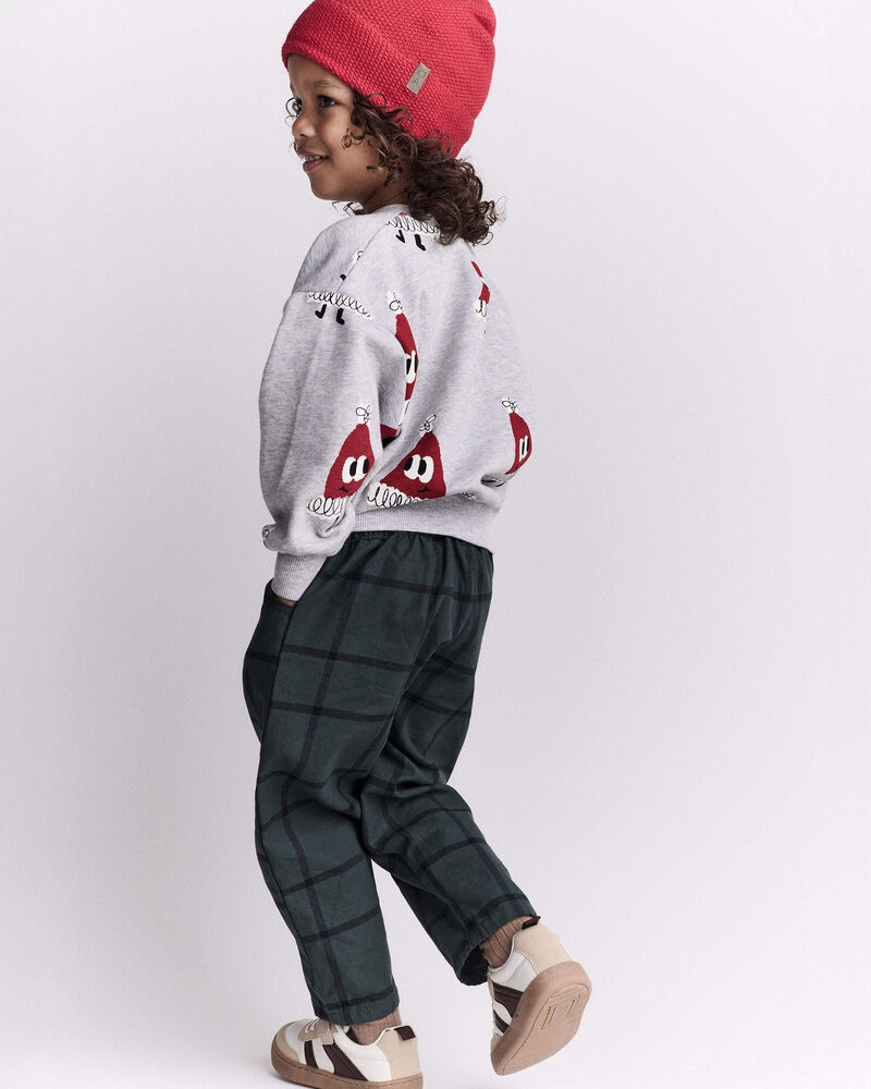 Toddler Santa Hat Dolman-Sleeve Sweatshirt - Heather Grey, image 4 of 7 slides