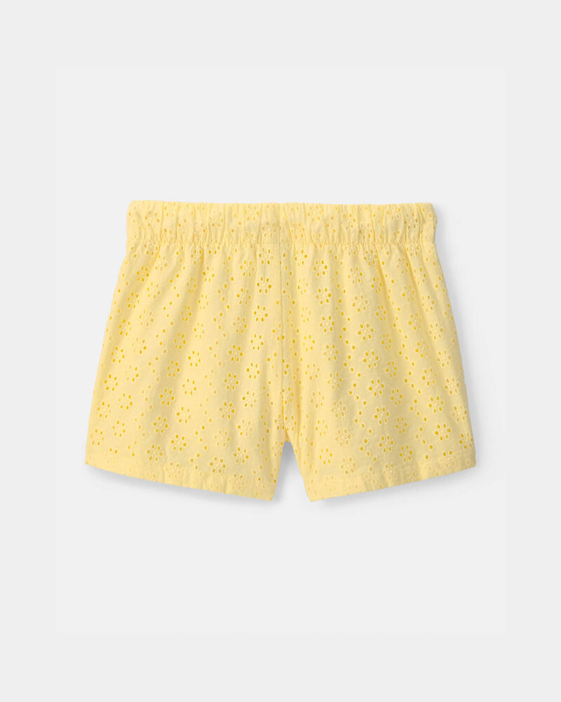 Filles - Short &agrave; motif ajour&eacute; - Jaune, image 2 sur 3 diapositives