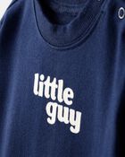 Baby Boy Little Guy' Cotton Long-Sleeve Jumpsuit - Navy, image 2 of 4 slides