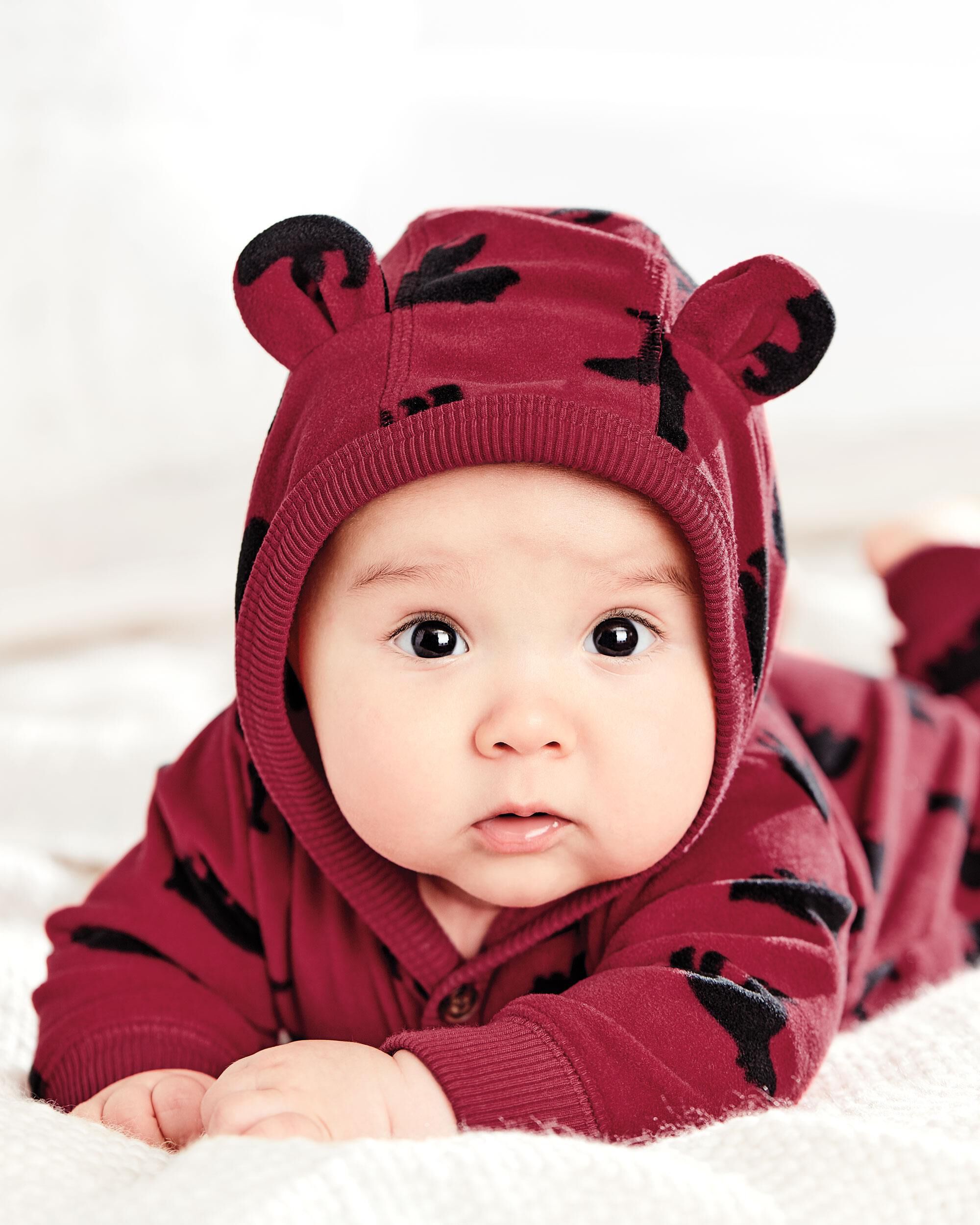 bear hooded fleece jumpsuit