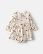 B&eacute;b&eacute; fille - Robe cache-couche PurelySoft manches longues &agrave; th&egrave;me p&ocirc;le Nord &ndash; Cr&egrave;me, image 2 sur 4 diapositives