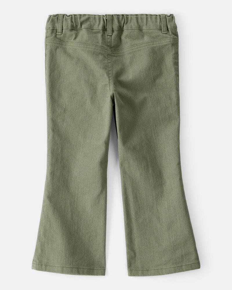 Toddler Girl Cotton Flare Pants - Green, image 2 of 7 slides