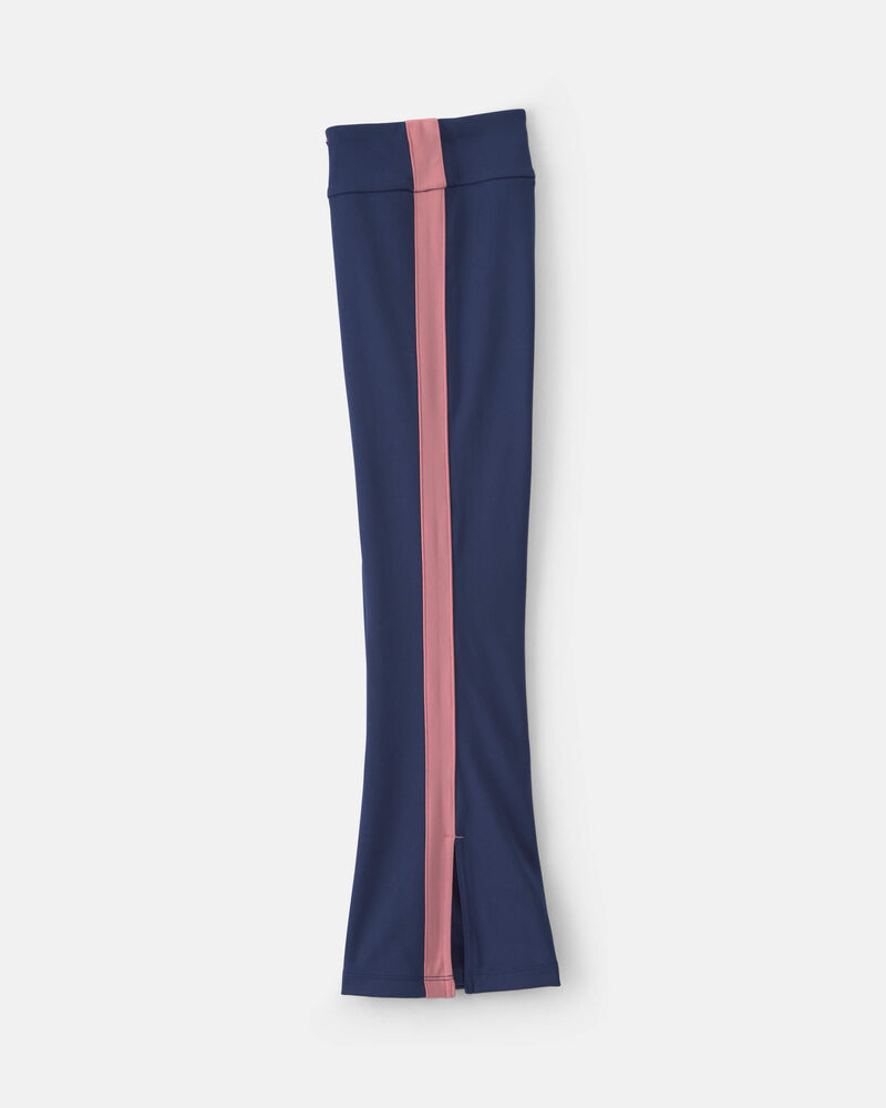 Girls Pull-On Stretch Active Flare Leggings - Navy Blue/Pink, image 3 of 5 slides