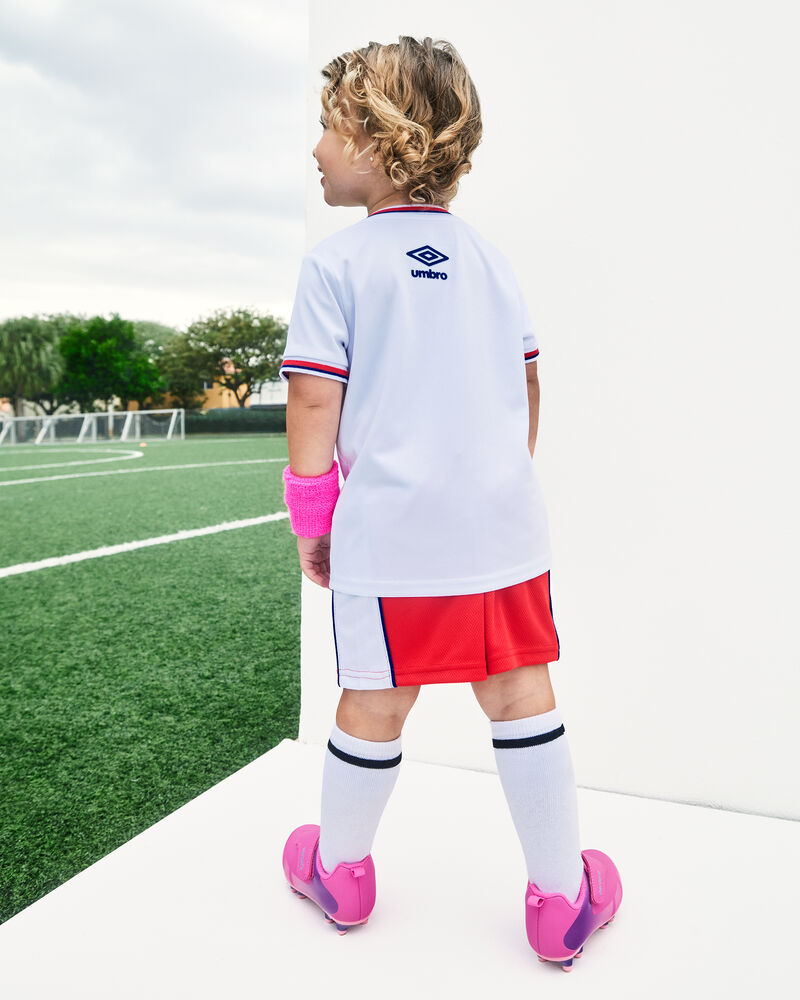 Toddler Umbro England Mesh Soccer Shorts - Red/Blue/White, image 3 of 8 slides