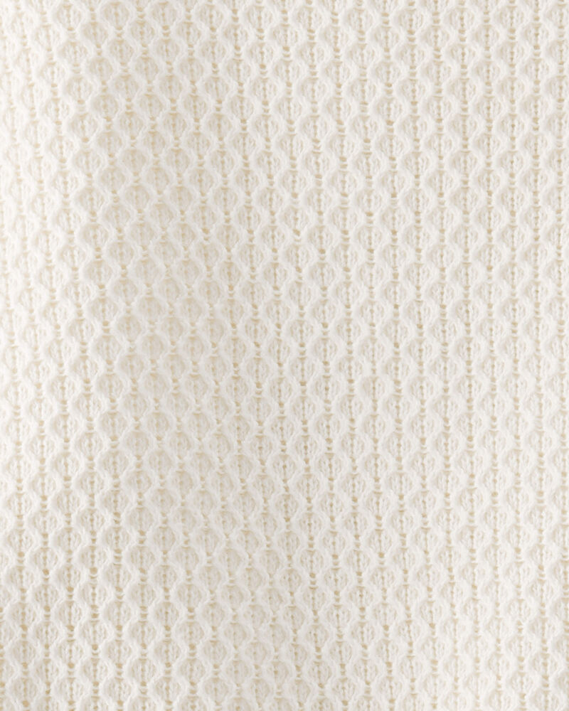 Kid 2-Piece Organic Cotton Crotchet Knit Set-Cream, image 4 of 6 slides