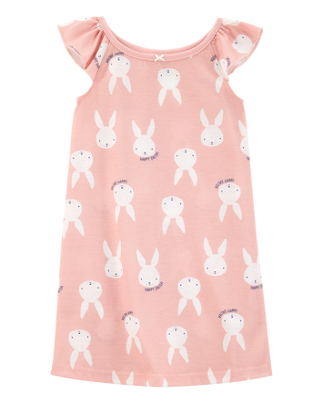 Kid Bunny Print Nightgown - Pink, 