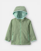 Toddler Girl Midweight  Fleece Lined Jade Jacket- Green, image 1 of 3 slides