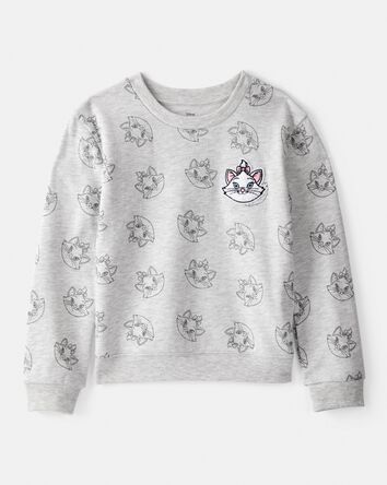 Girls Aristocats Marie Pullover Sweatshirt - Grey, 