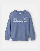 Boys French Terry Long-Sleeve Pullover Sweatshirt - Blue, image 1 of 4 slides