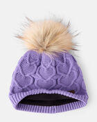 Tout-petit fille - Tuque torsadée à pompon et cœur KOMBI pour enfants, image 2 sur 2 diapositives