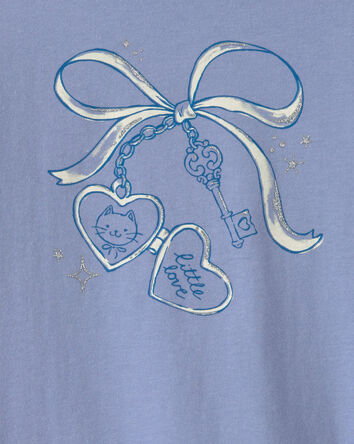 Toddler Girl Bow Long-Sleeve Graphic T-Shirt - Blue, 