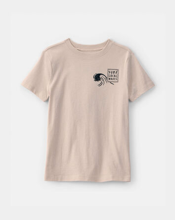 Jeune - T-shirts &agrave; imprim&eacute; pieuvre et surf - Beige, 