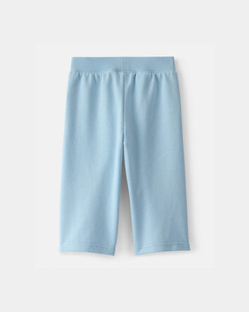 B&eacute;b&eacute; fille - Pantalon de sport &agrave; jambe large en jersey bouclette - Bleu, 