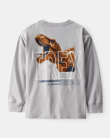 Boys Long-Sleeve T-Rex Tee - Grey, 
