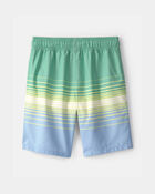 Boys Striped Swim Trunks - Blue/Green/Yellow, image 2 of 4 slides