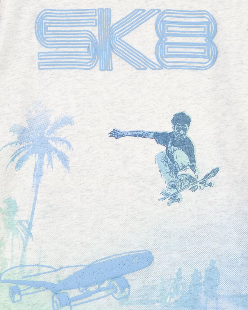 Kid Short-Sleeve Skateboard Tee - Grey, image 4 of 5 slides