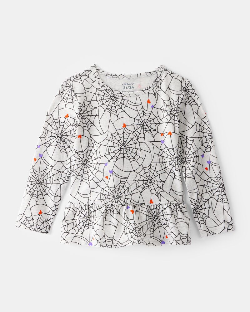 Toddler Halloween Spiderwebs Long-Sleeve Tee, image 1 of 3 slides