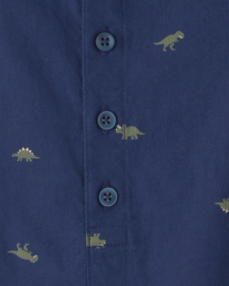 Baby Boy Dinosaur Romper - Navy/Blue, image 2 of 3 slides