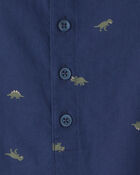 Baby Boy Dinosaur Romper - Navy/Blue, image 2 of 3 slides
