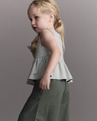 Tout-petit fille - Haut p&eacute;plum &agrave; imprim&eacute; fleurs - Bleu clair, image 5 sur 6 diapositives