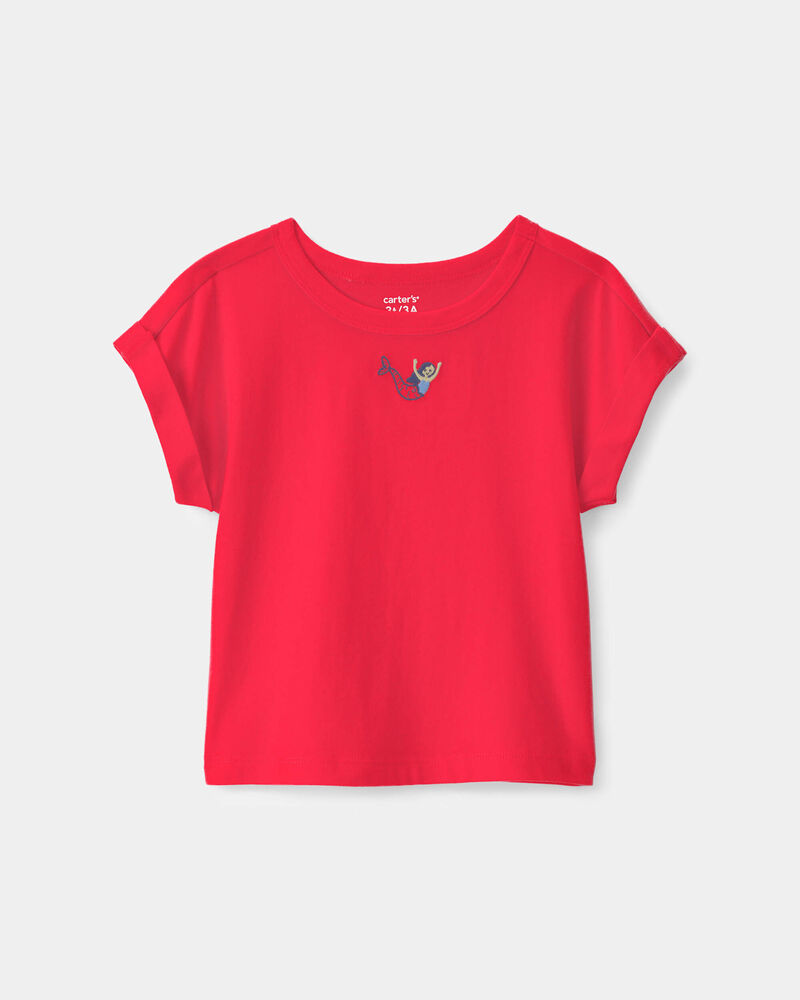 Toddler Girl Mermaid Top - Red, image 1 of 5 slides