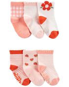 Baby 6-Pack Striped Socks, image 1 of 2 slides