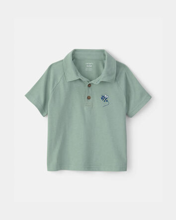 Toddler Boy Bumble Bee Short-Sleeve Polo Shirt - Green, 
