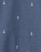 Boys Anchor Polo Shirt - Blue, image 2 of 3 slides
