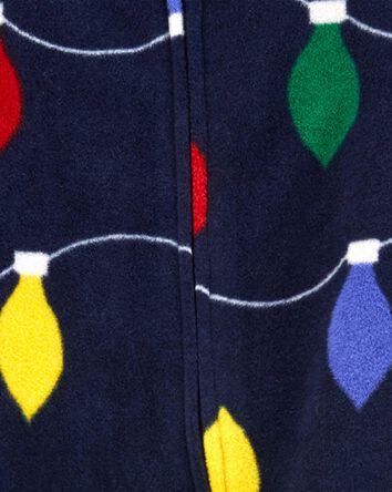 Christmas Lights Zip-Up Fleece Sleeper Pyjamas, 
