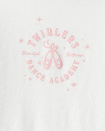 Tout-petit fille - T-shirt &agrave; manches longues &agrave; imprim&eacute; de ballerine - Cr&egrave;me, 