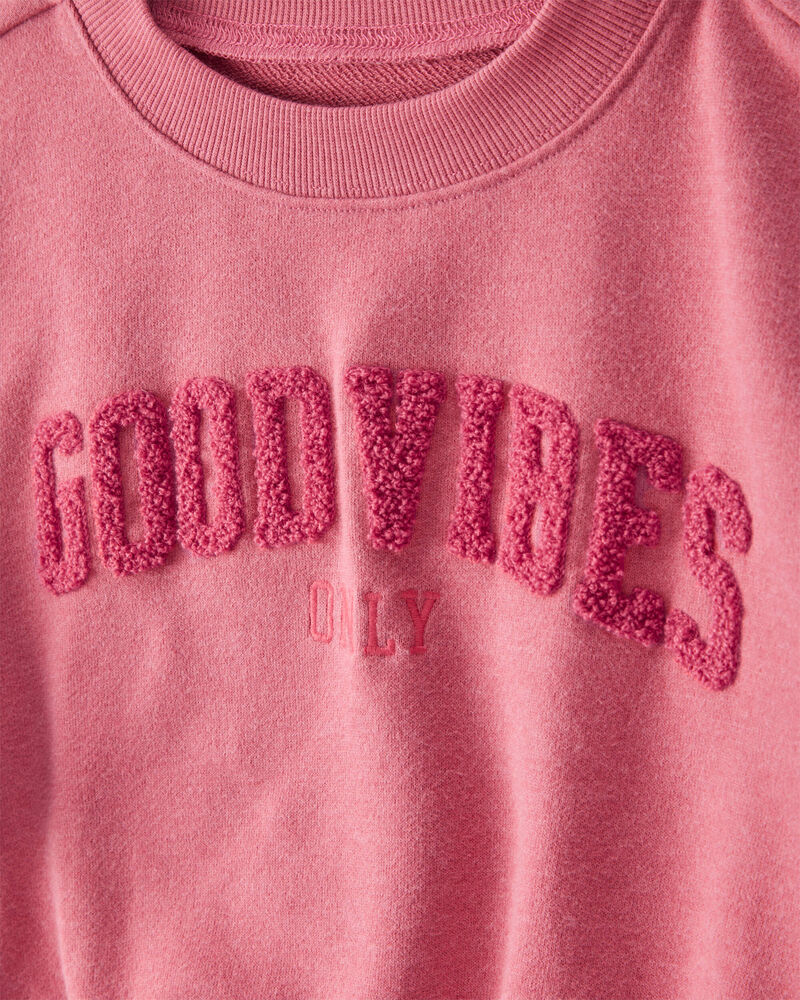 Kid Oversized Graphic Sweatshirt - Pink, image 2 of 4 slides