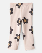 Baby Girl Floral Cotton Flare Active Pants, image 2 of 4 slides