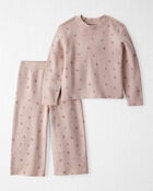 Toddler Girl 2-Piece Organic Cotton Sweater Knit Top & Pant Set, image 1 of 4 slides