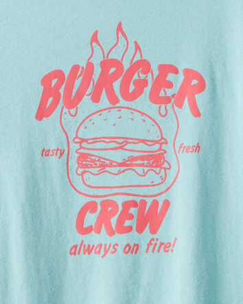 Kid Burger Crew Long-Sleeve Graphic Tee - Blue, 