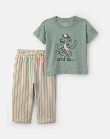 Baby Boy 2-Piece Skateboard Short-Sleeve Top & Pant Set, 