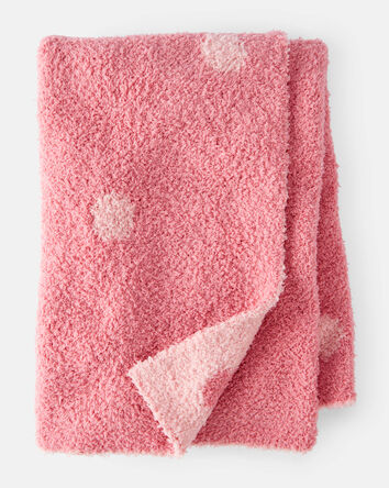 Girls Polka Dot Plush Blanket - Pink, 
