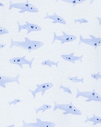 Baby 1-Piece Shark Print 100% Snug Fit Cotton Footie Pyjamas, 